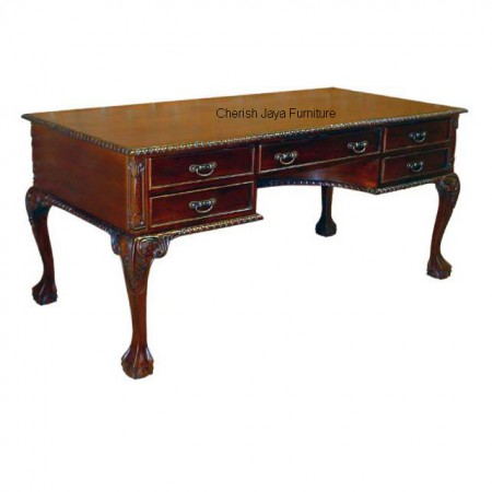 Code: SBW007  Name:  Chippendale Writing Desk Size: W=180 X D=94 X H=76 cm Solid Mahogany wood with top wood